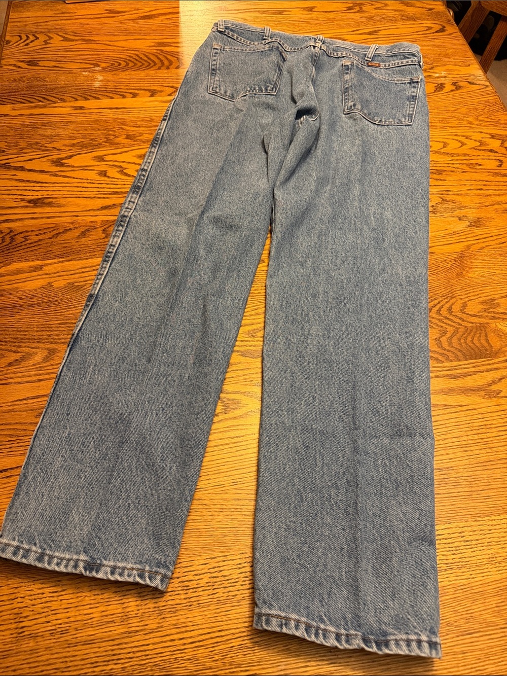 38x32 Rustler blue jeans worn